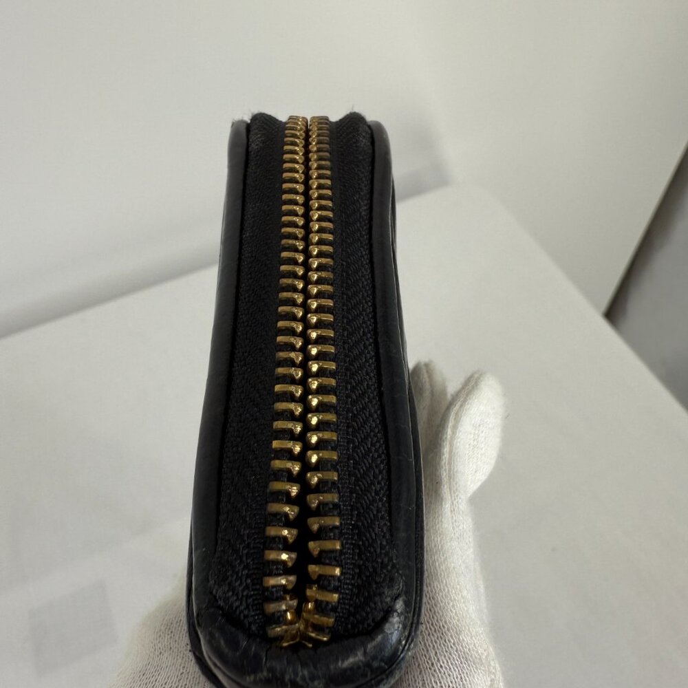 Coach Madison Gathered Leather Accordion Zip Around Wallet Black - Picture 8 of 9